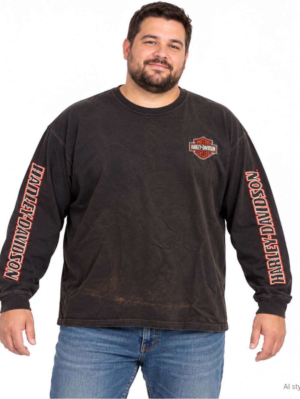 Harley-Davidson Black Long Sleeve Sleeve Spellout Shirt Men’s 3XL XXXL